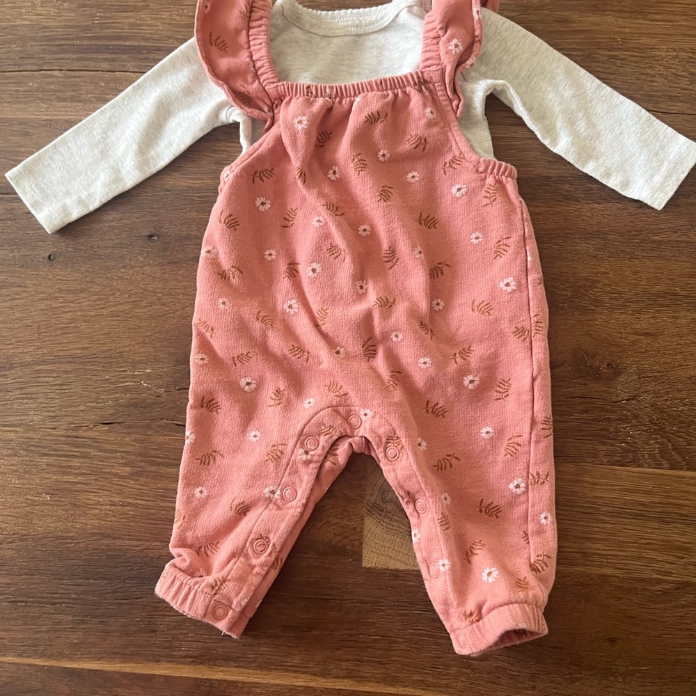 Carter's Pink Baby Outfit with light gray shirt